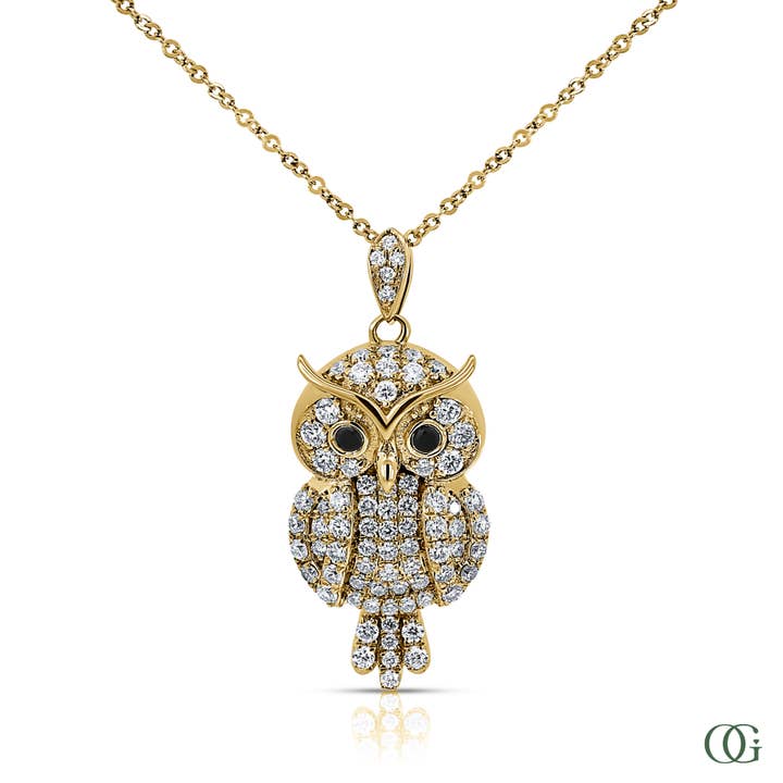 Leuchtender Eulenanhänger (0,50 CTW) für den Großhandel von Orchid Gems Fine Jewelry