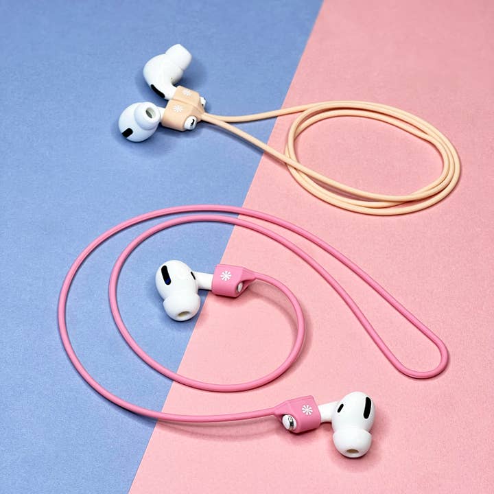 Tech Candy - Wholesale Earphone/Headphone Case - Unisex - Pod Squad Set of 2 Earbud Tethers : Pink/Natural1