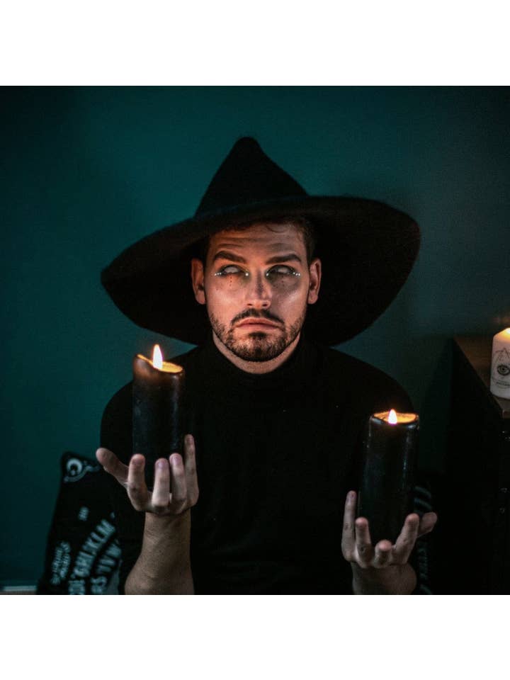 Costurero Real - Vendita all'ingrosso Costume di carnevale - Uomo - Cappello da strega mago magico piccolo nero scuro Wicca a punta in feltro8