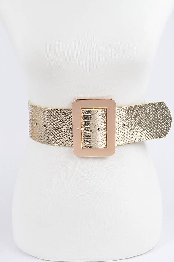 Shop Neighbors – wholesale Belt – Women's – Metallic Snake Wide Waist Belt0