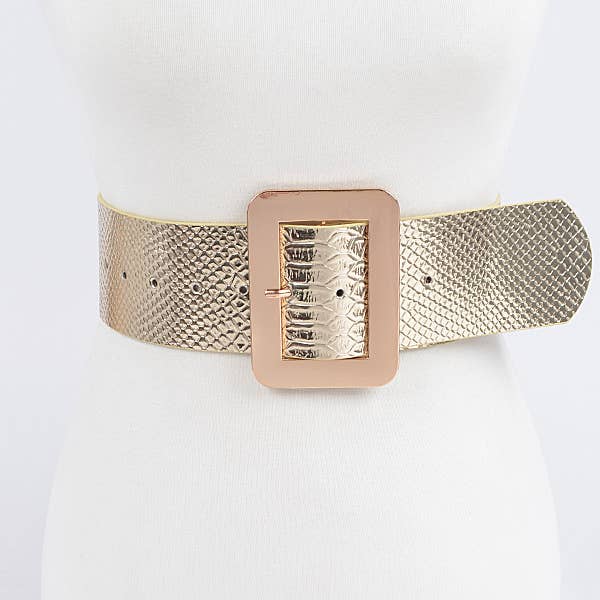 Shop Neighbors – wholesale Belt – Women's – Metallic Snake Wide Waist Belt