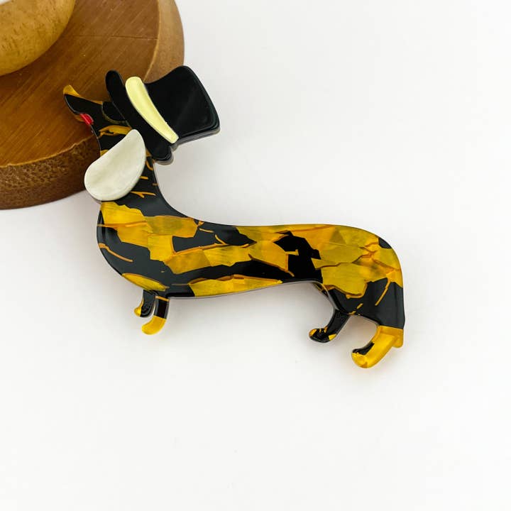 Spilla Carina Bassotto in Acetato, Accessorio a Forma di Animale per la vendita all'ingrosso da parte di SoapElenGlen