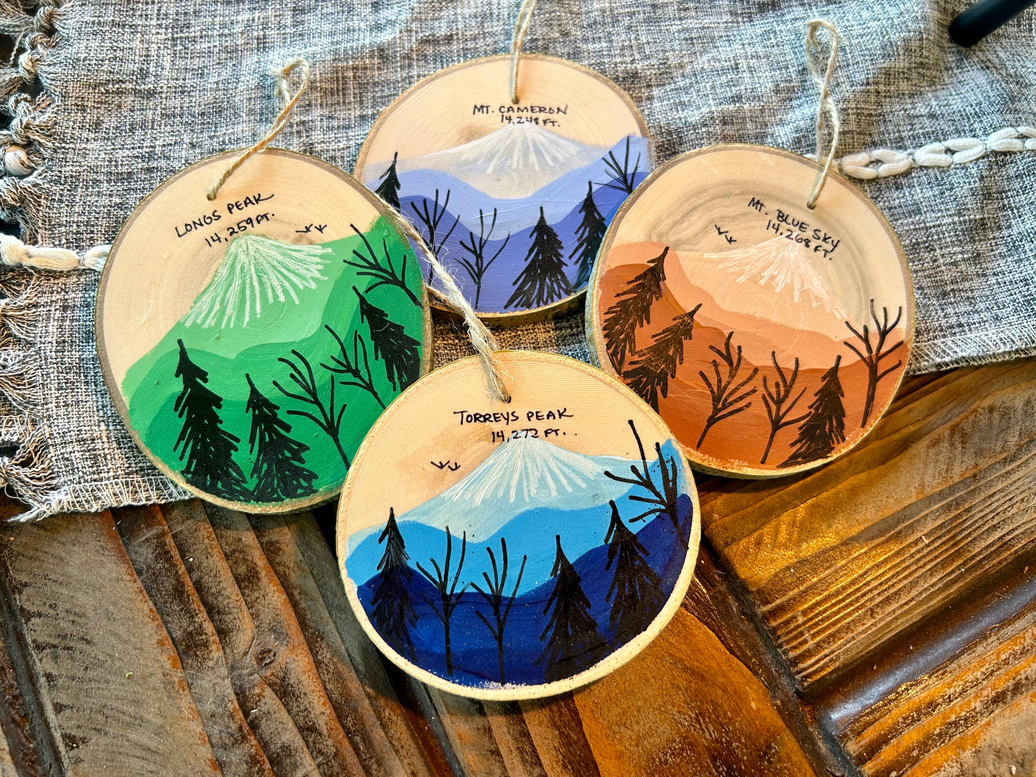 Parks Art Collection - Wholesale Ornament - Hand Painted Mountain Town Ornaments, Any Town or Mountain16