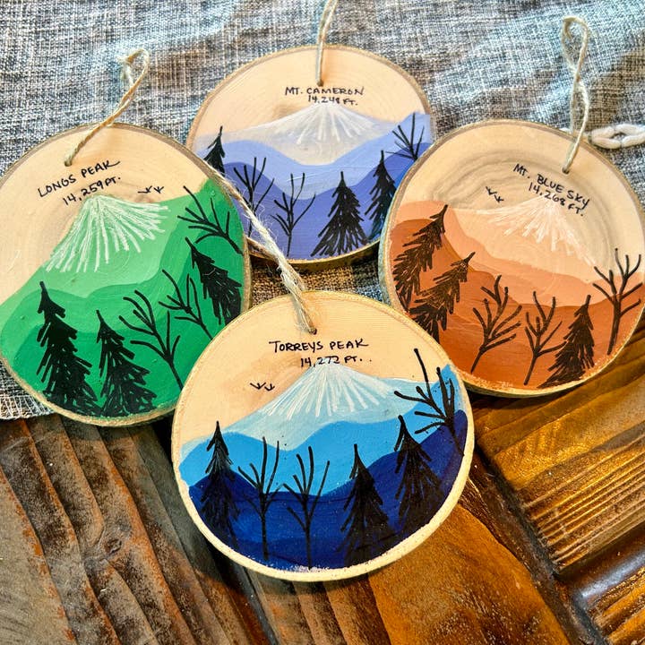 Parks Art Collection - Wholesale Ornament - Hand Painted Mountain Town Ornaments, Any Town or Mountain16