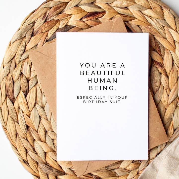 Beautiful Human: Adult Humor Birthday Card for wholesale by The Cheeky Press