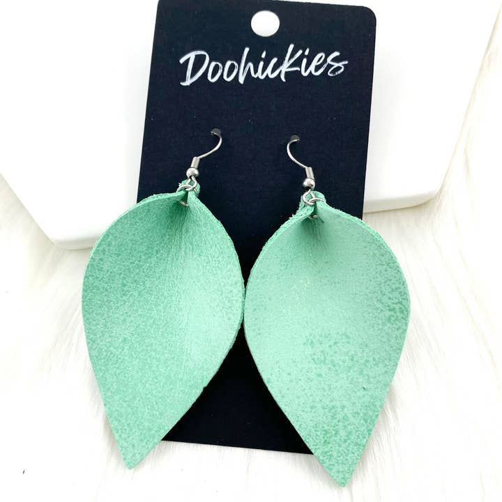 Doohickies - Wholesale Dangle Earrings - 2.5" Pastel Glazed Petals -Spring Earrings
