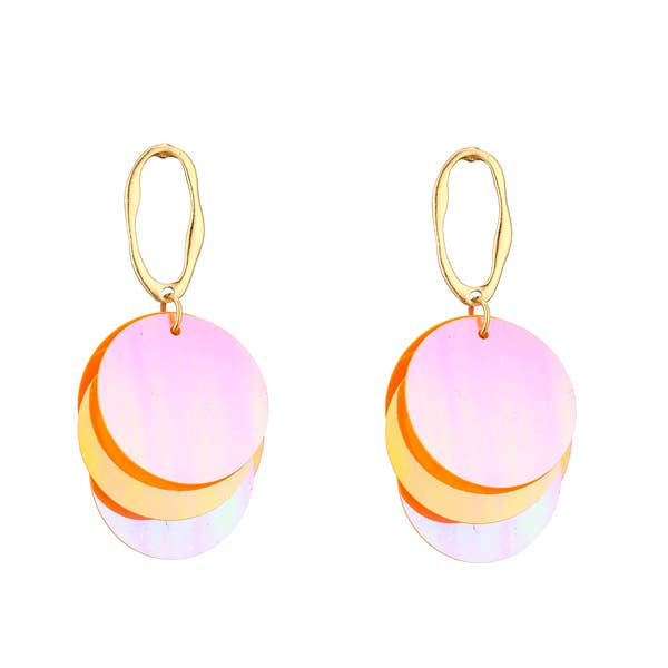 Nima Accessories Inc - Wholesale Dangle Earrings - Ladies Dangling Fashion Sequined Disk Earrings