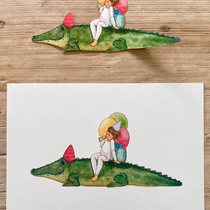 Tall Hat Tales - Wholesale Party/Paper Folding Fan - Krokodille1