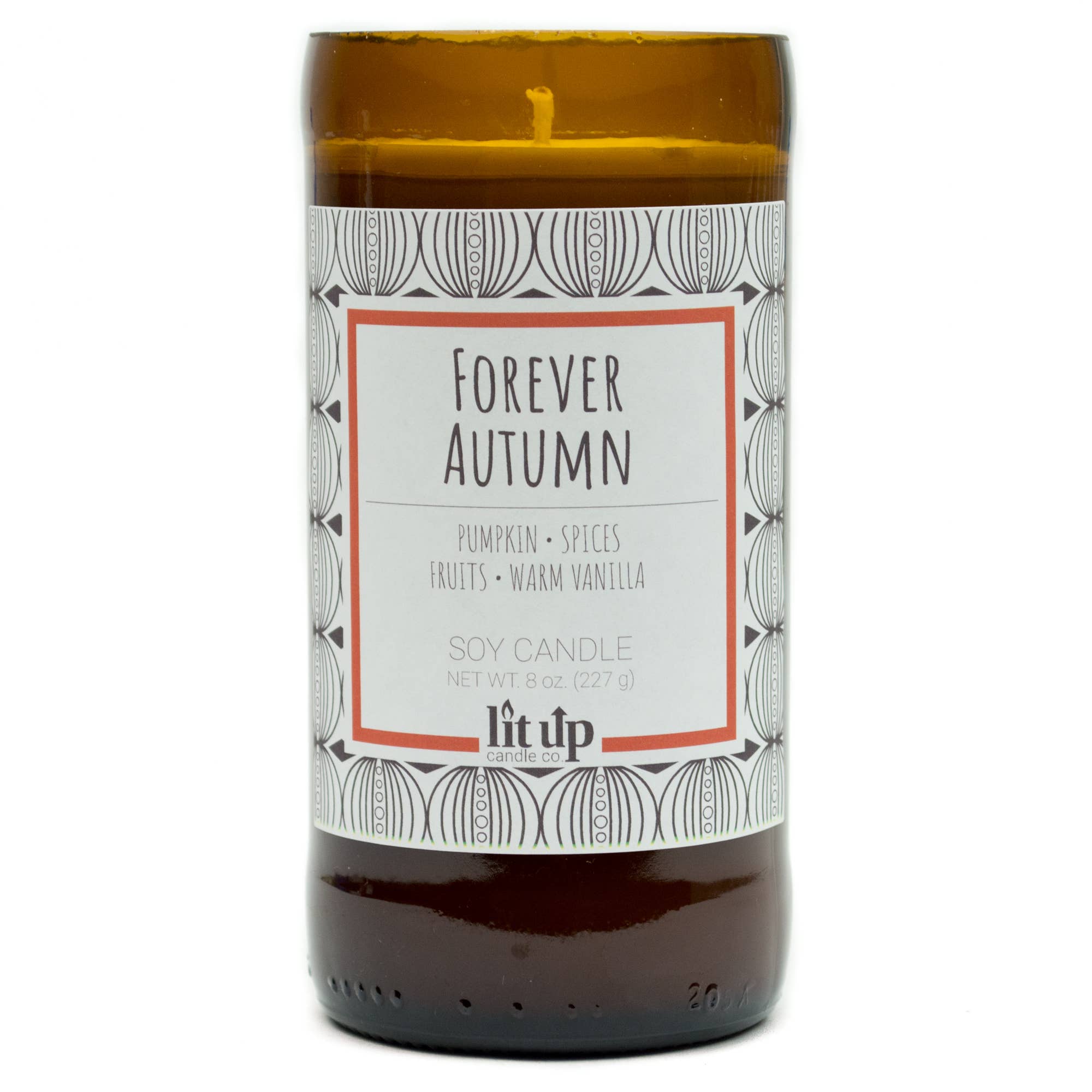 Lit Up Candle Co. - Wholesale Jar/Filled Candle - Forever Autumn scented 8 oz. soy candles in beer bottles1