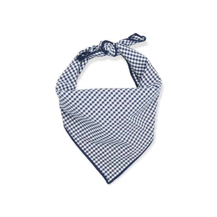 Dog Bandana, Pet Accessories, Dog Mom Gifts, Navy Gingham for wholesale by The Oxford Dog