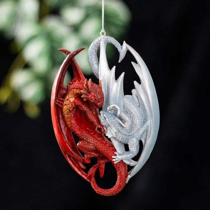 Something Different Wholesale - Vente Objets de décoration - Décoration à suspendre en forme de dragon de feu et de glace par Anne Stokes