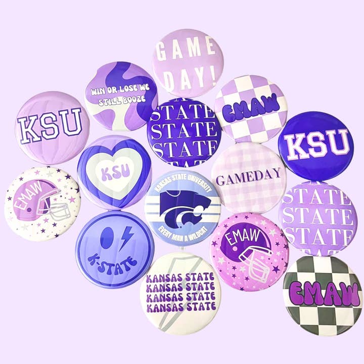 Bouton KSU Gameday pour la vente par EllaKayButtons