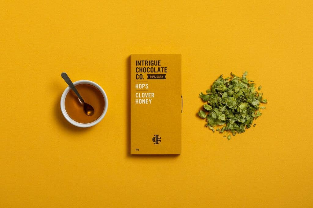 Intrigue Chocolate Co. - Wholesale Chocolate Bar - Hops, Clover Honey Bar4