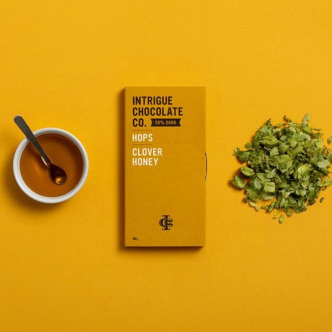 Intrigue Chocolate Co. - Wholesale Chocolate Bar - Hops, Clover Honey Bar4