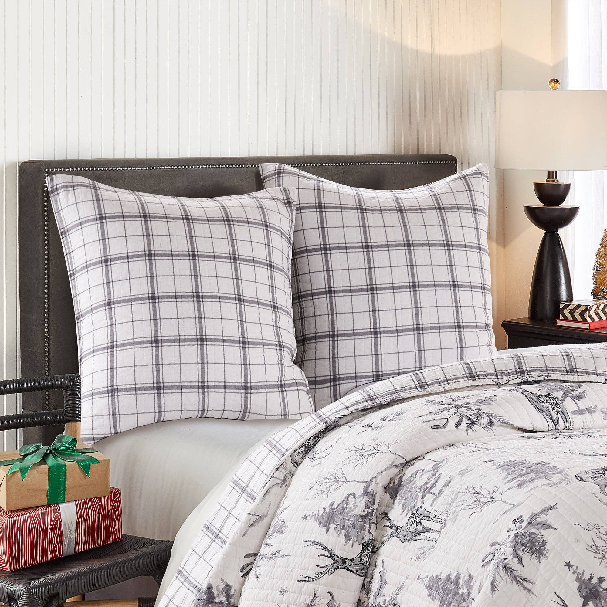 Levtex Home - Wholesale Bedding Pillowcase/Sham - Sleigh Bells Grey Euro Sham2