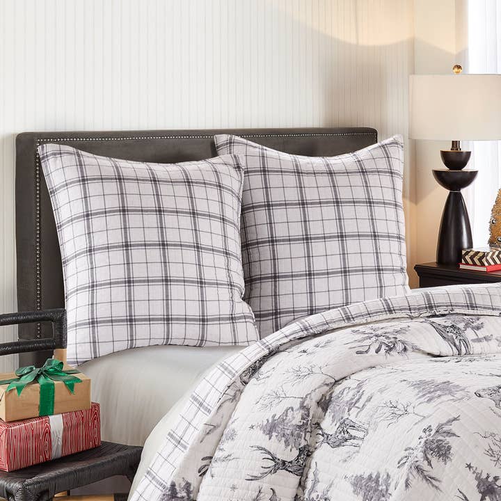 Levtex Home - Wholesale Bedding Pillowcase/Sham - Sleigh Bells Grey Euro Sham2