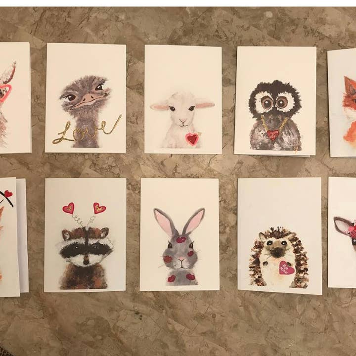 claire jordan designs - Vente Cartes de Saint-Valentin - Lamby Heart | Carte Saint-Valentin | Vierges