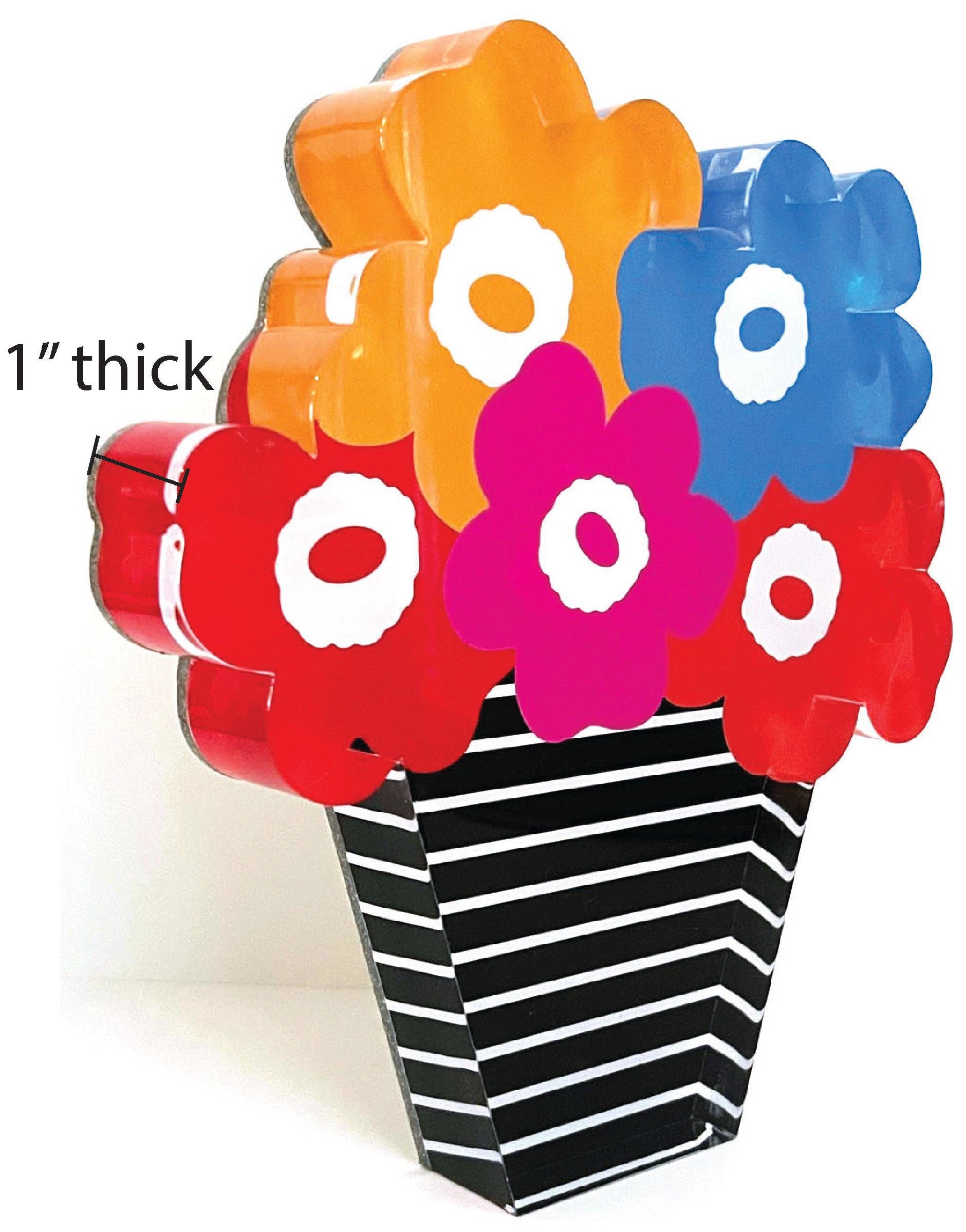 margo.rebecca - Wholesale Decorative Tabletop Object - flower bouquet acrylic block2