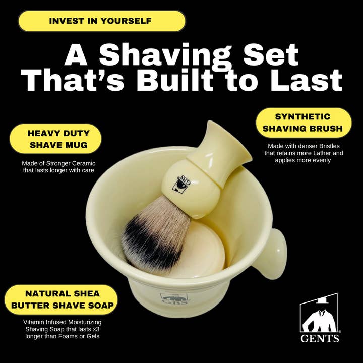 GENTS FINE GROOMING PRODUCTS - Wholesale Shaving Set/Kit - Men's - GBS 3 Piece Mug, brush and Shaving soap Set2