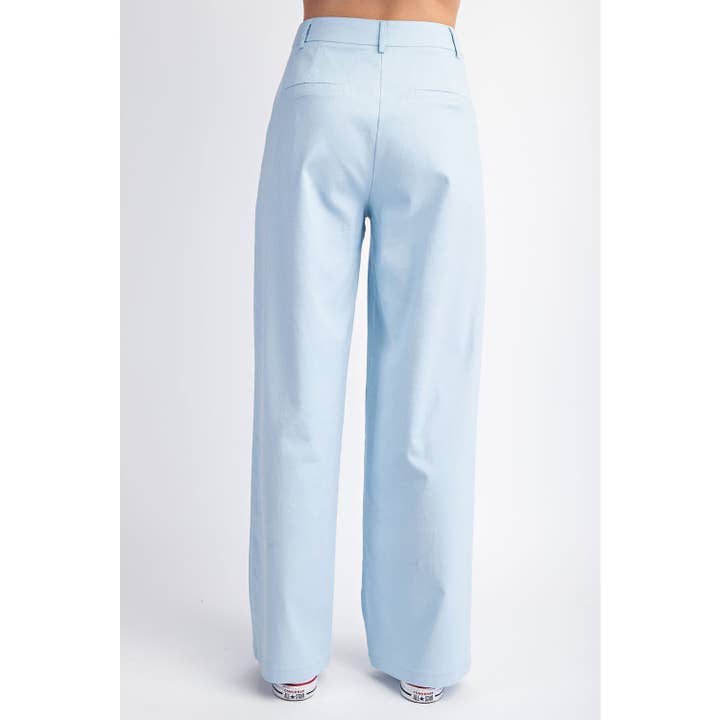 LT BLUE Cp4843 Pleated At Waist Linen Pants for wholesale on Faire