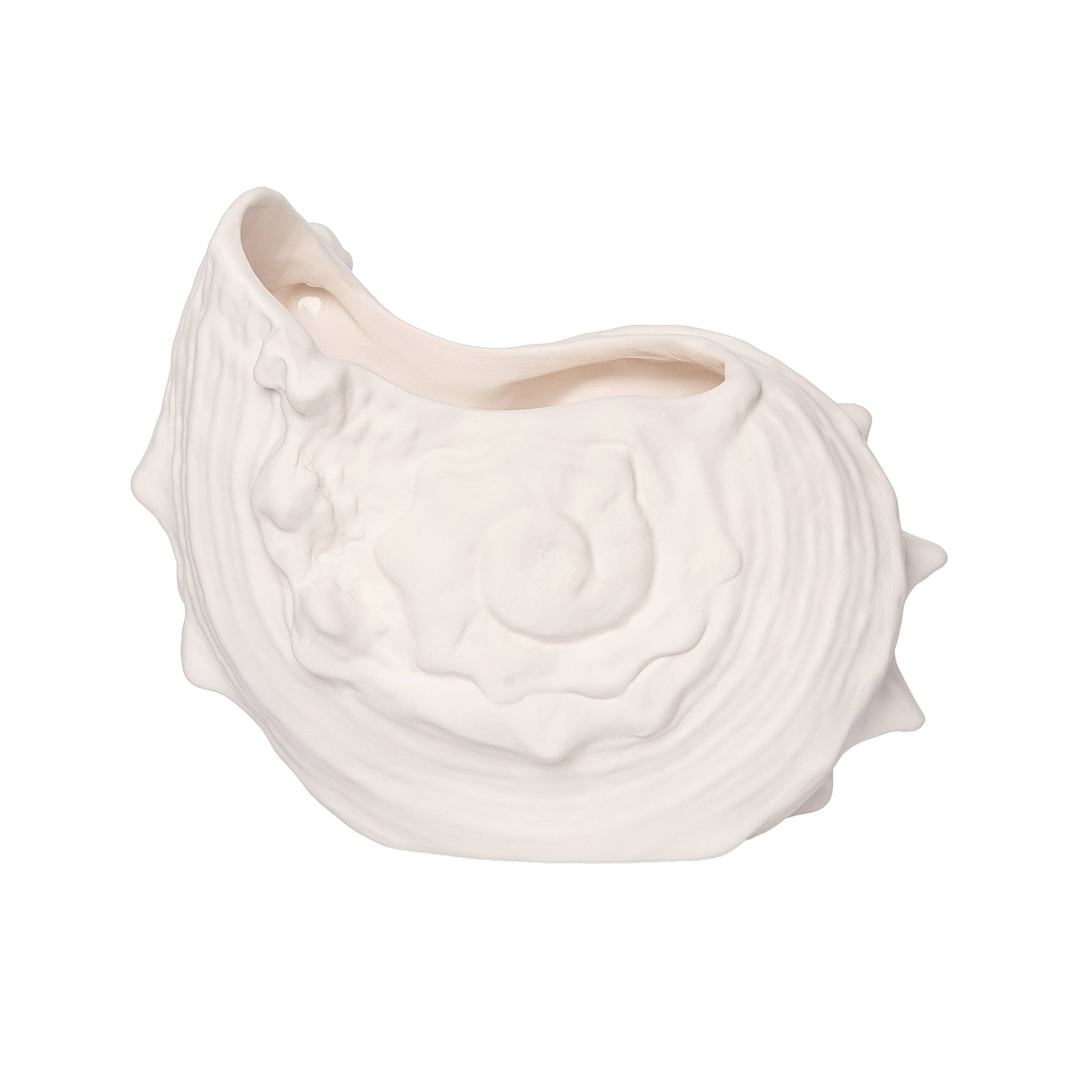 Beachcombers - Wholesale Vase - Conch Shell 6.1" White Ceramic Vase0