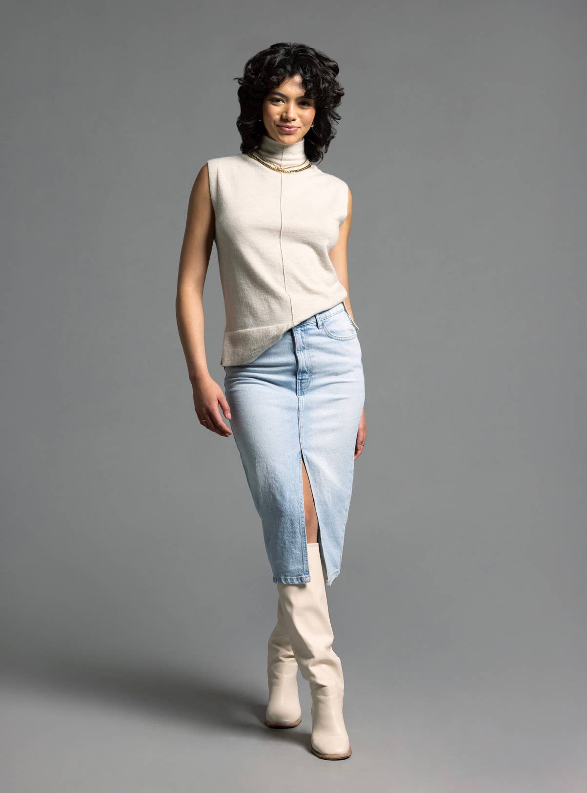 Weekend Los Angeles – wholesale Tank top – Women′s – Mock Neck Knit Tank - JESSAMINE TANK3