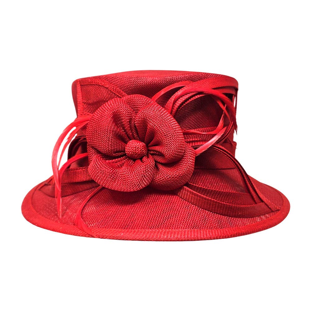 Sensibling Corp. - Wholesale Fascinator Hat - Women's - Flower Ribbon Feather Accented Sinamay Dressy Hat10