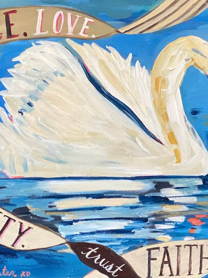 Biglietto di auguri con cigno per la vendita all'ingrosso da parte di Carpe Diem Papers