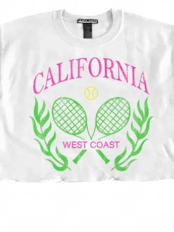 CALI WEST COAST TENNIS CROP PULLOVER for wholesale by Prince Peter Collection