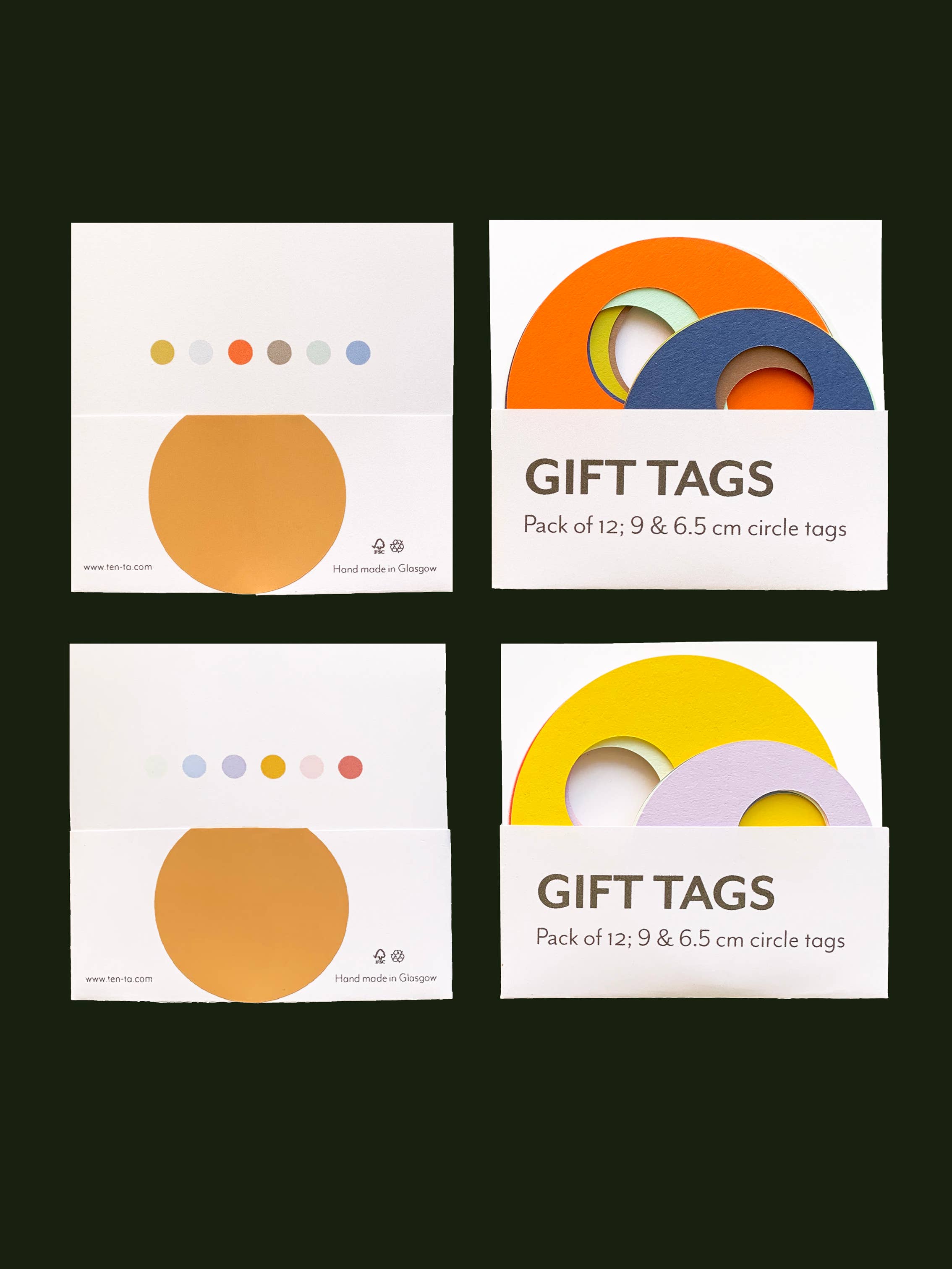 TenTa - Wholesale Gift Tag - Artisanal Hand-Cut Circle Gift Tag (Pack of 12)2