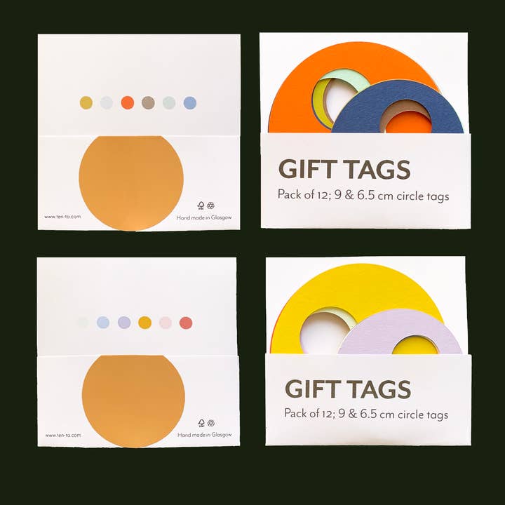 TenTa - Wholesale Gift Tag - Artisanal Hand-Cut Circle Gift Tag (Pack of 12)2