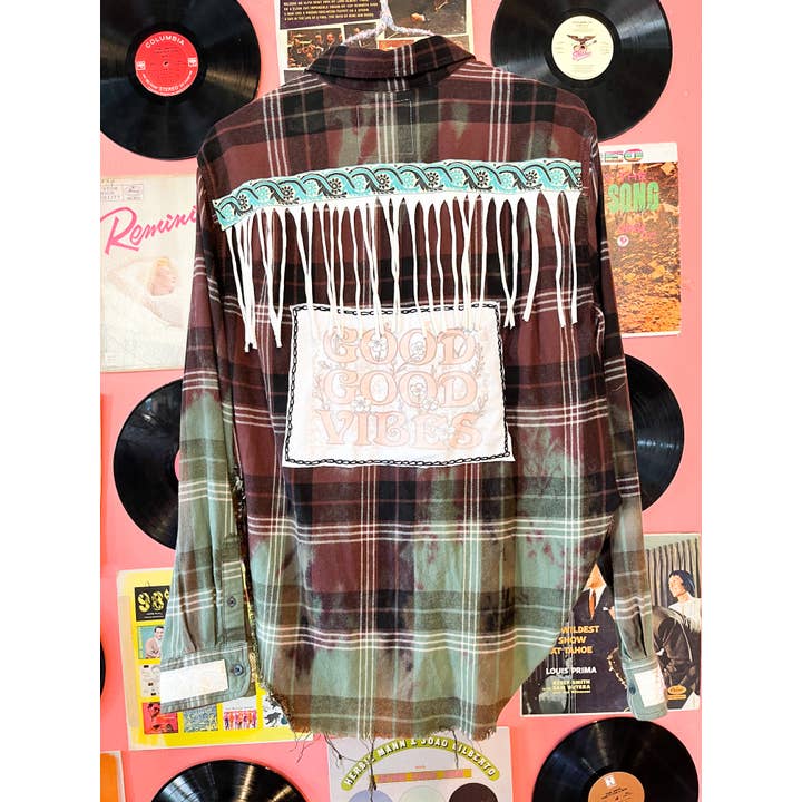 Samplier Pack of 4 Upcycled Buttonup Tops for wholesale by TimberJune