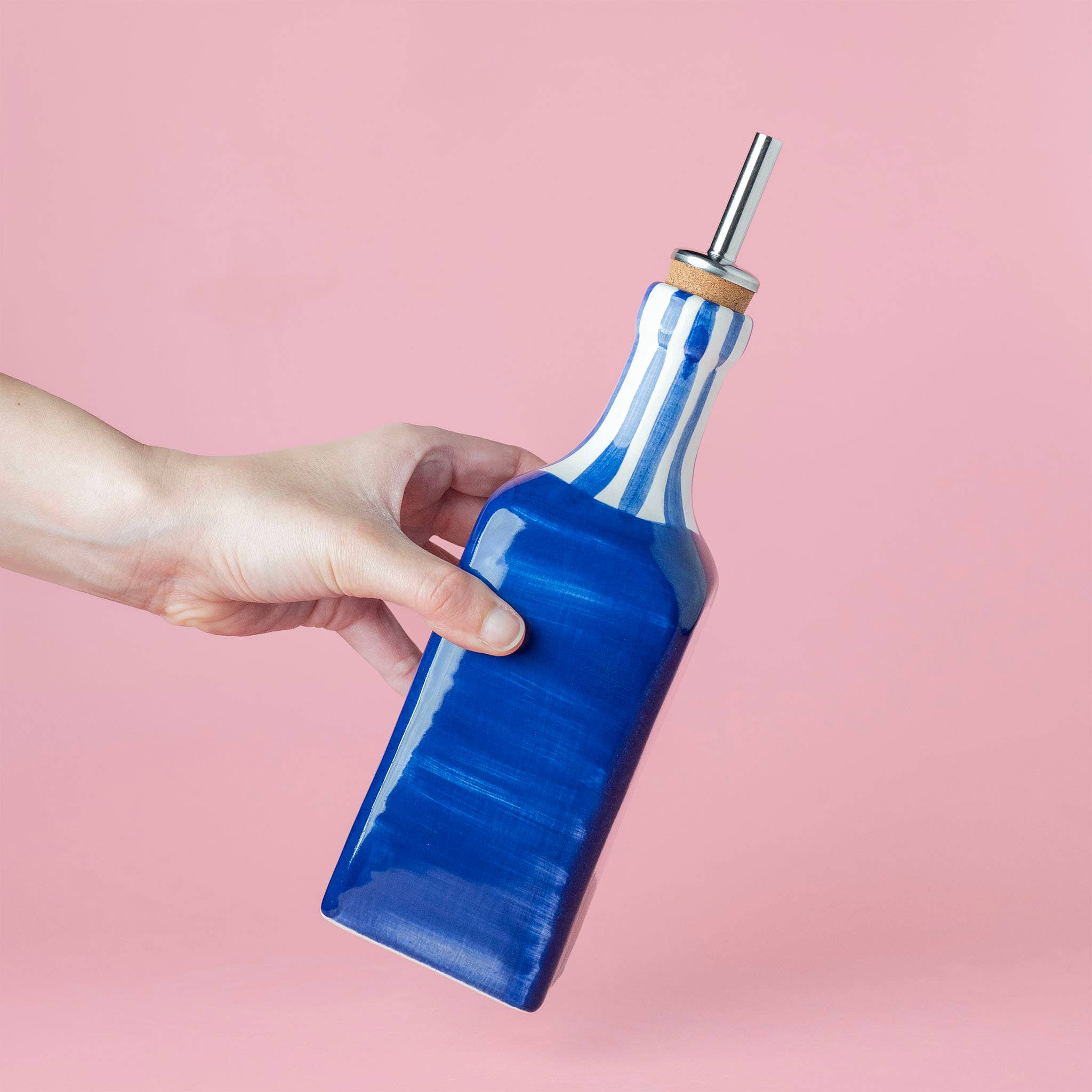 Alfar Tierra Cocida – Großhandel Öl-/Essigspender – Handgefertigter Keramik-Ölspender - Blau & Weiß / Costa Azul3