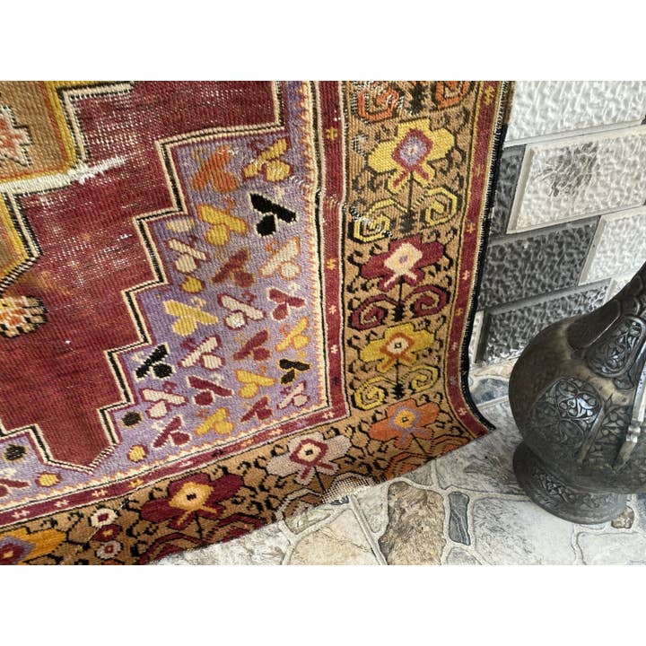 Oushak Rugs - Wholesale Area Rug - Vintage Turkish Oushak Handmade Geometric Wool Rug 4x6 ft15