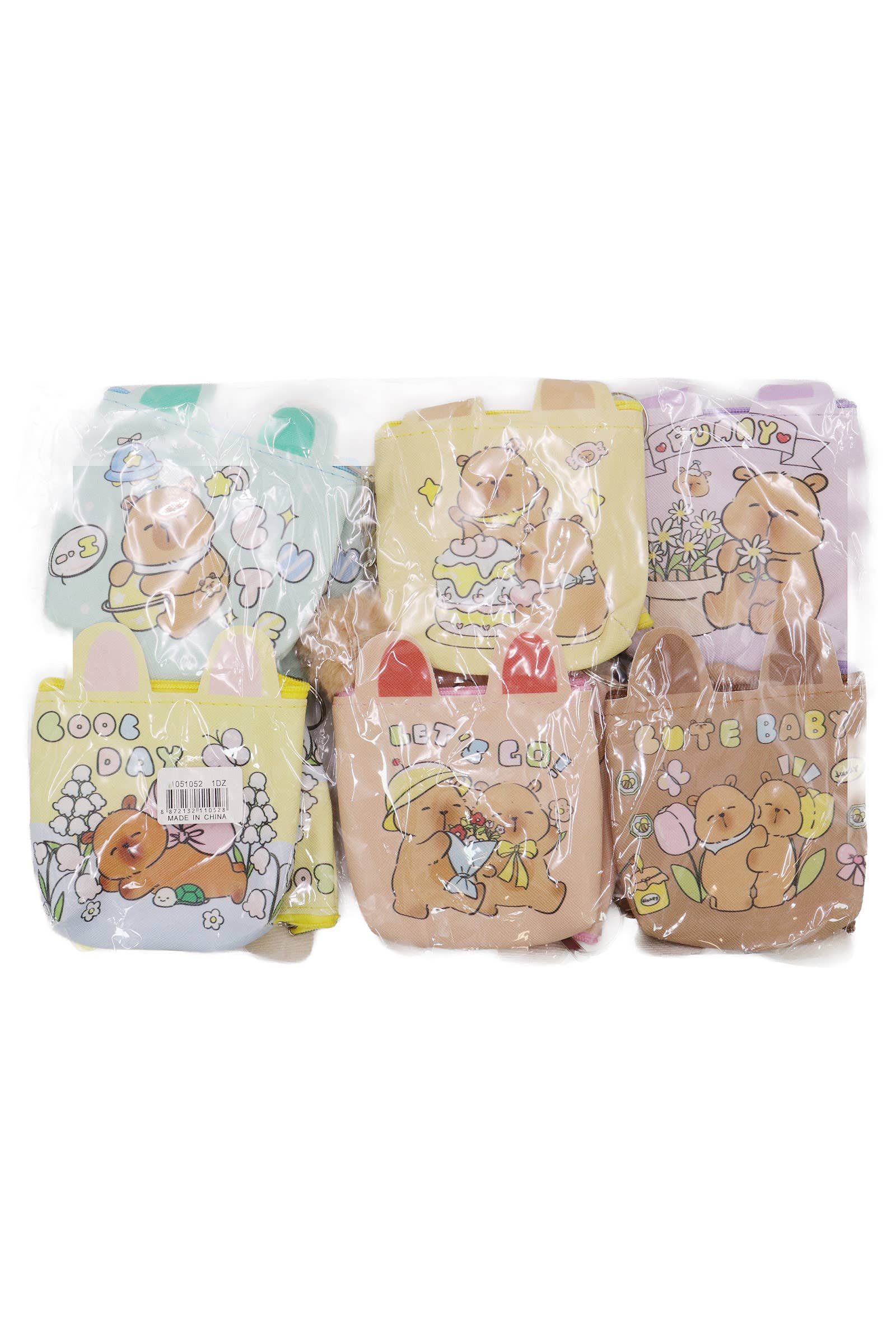 ASSORTED Capybara Pom Pom Vegan Leather Coin Purse Bag for wholesale on Faire10