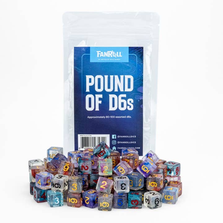 Pound of Assorted Resin D6's for wholesale by FanRoll by Metallic Dice Games