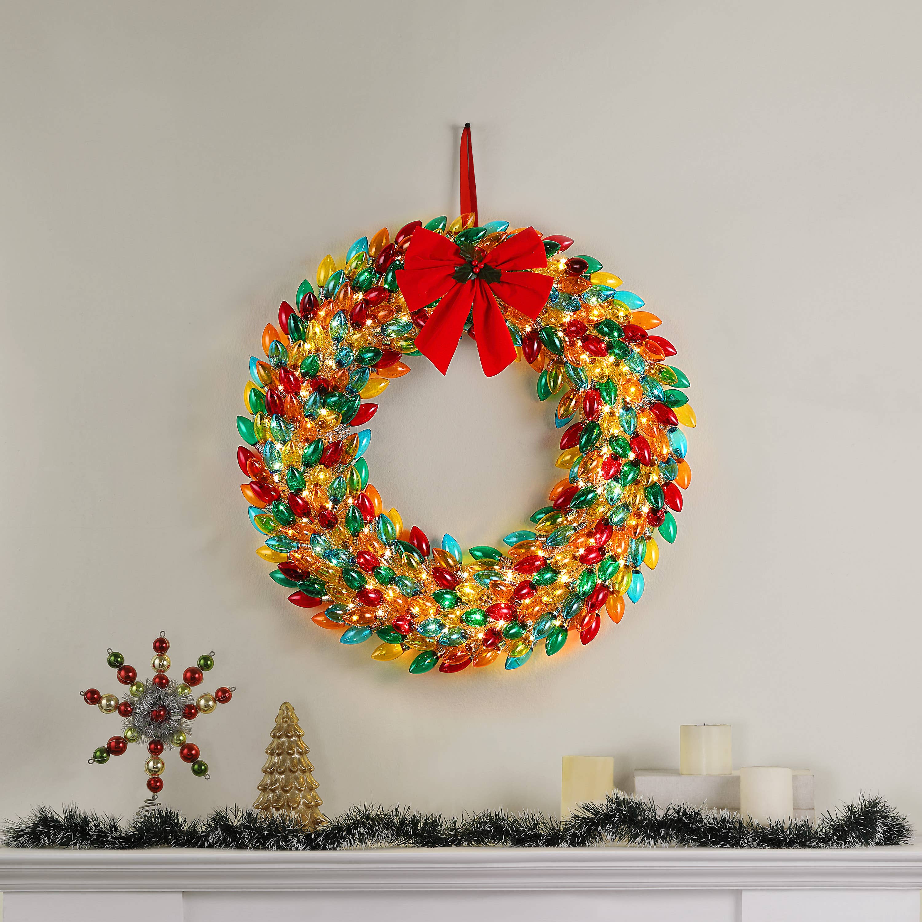 Mr. Christmas - Wholesale Wreath - 30" C9 Bulb Wreath - Multi-Color1