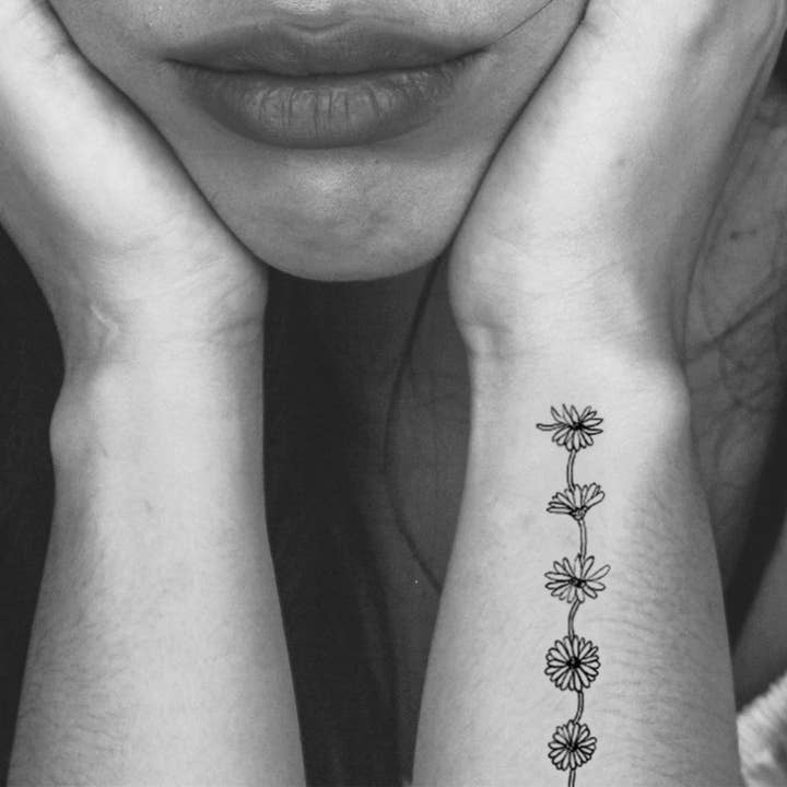 encredelicate - Wholesale Temporary Tattoo - Temporary daisy necklace tattoo (set of 2)