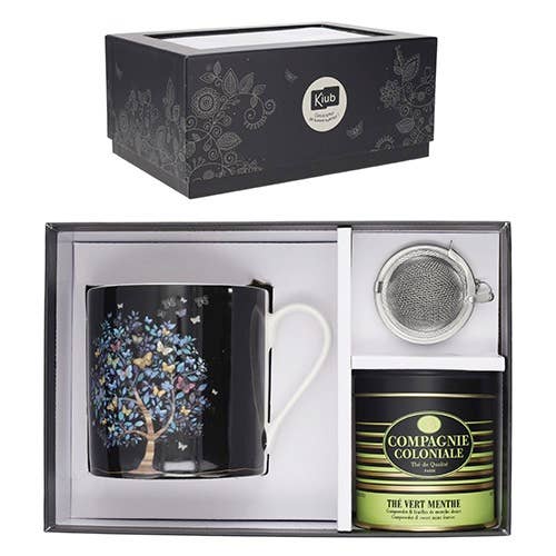 CAJA TAZA 425ML+BOLA+TÉ 30GR ÁRBOL PAP - MUGTHE03C01 para venta al por mayor de KIUB