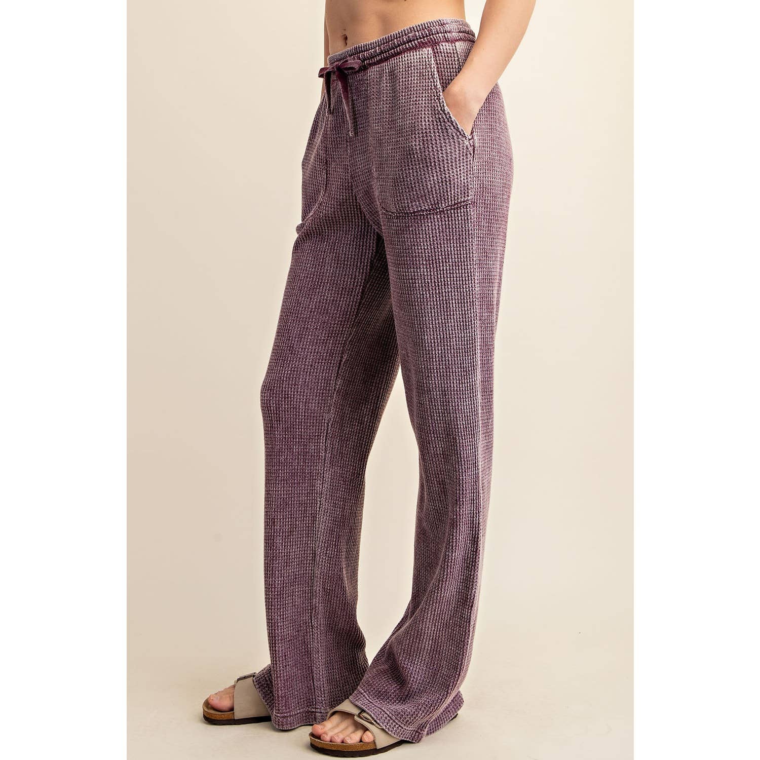Rae Mode - Wholesale Athletic Pants - Women's - MINERAL WASHED WAFFLE STRAIGHT SWEATPANTS28