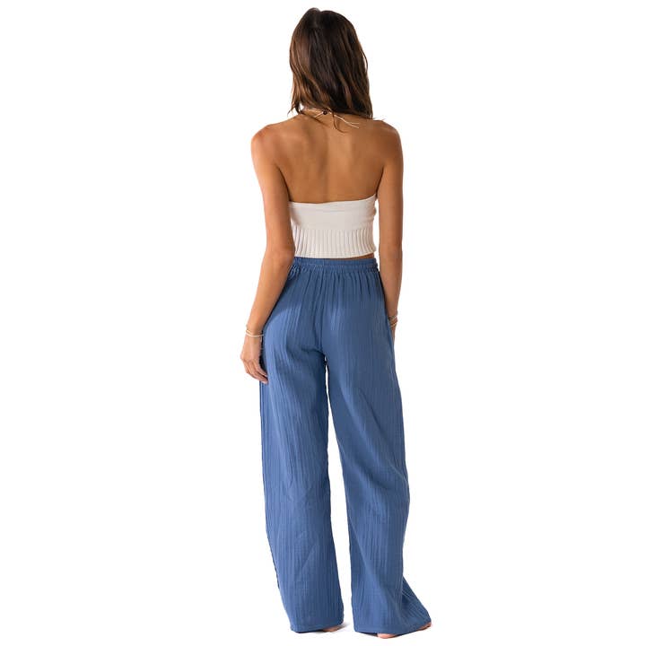 Lotus and Luna - Wholesale Pants - Women's - Ocean Blue Cabana Pants