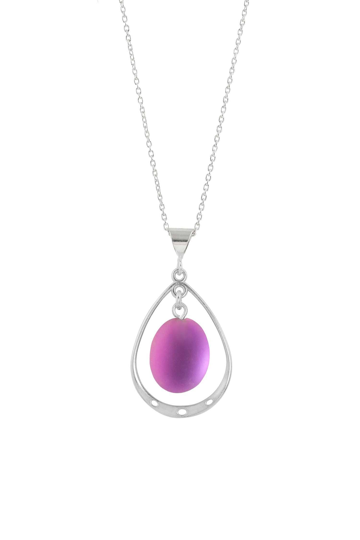 LeightWorks - Wholesale Pendant/Charm Necklace - Oval w Loop Pendant Sterling Silver Crystal Jewelry Necklace6