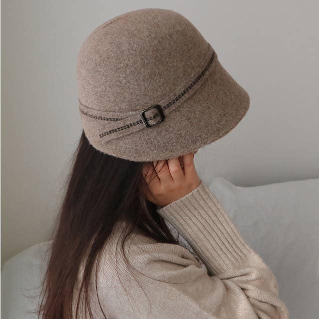 Comfortarians - Wholesale Bucket Hat - Women's - FW Women's Bunge Riding Hat Wool Hat Cloche Hat Bucket Hat7