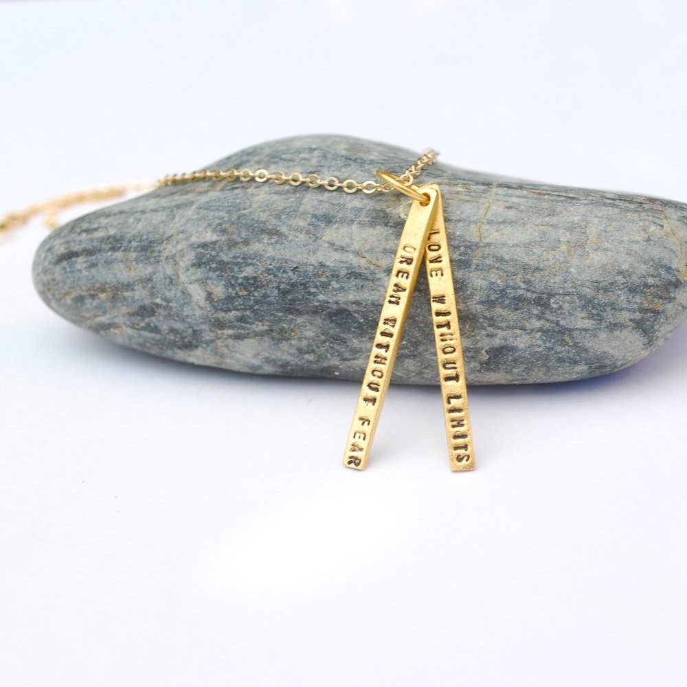 Chocolate and Steel - Vente Colliers à pendentif - Rêver sans peur Aimer sans limites - Collier citation7