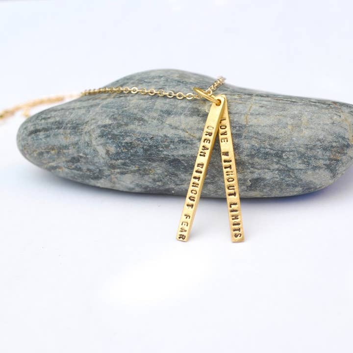 Chocolate and Steel - Vente Colliers à pendentif - Rêver sans peur Aimer sans limites - Collier citation7