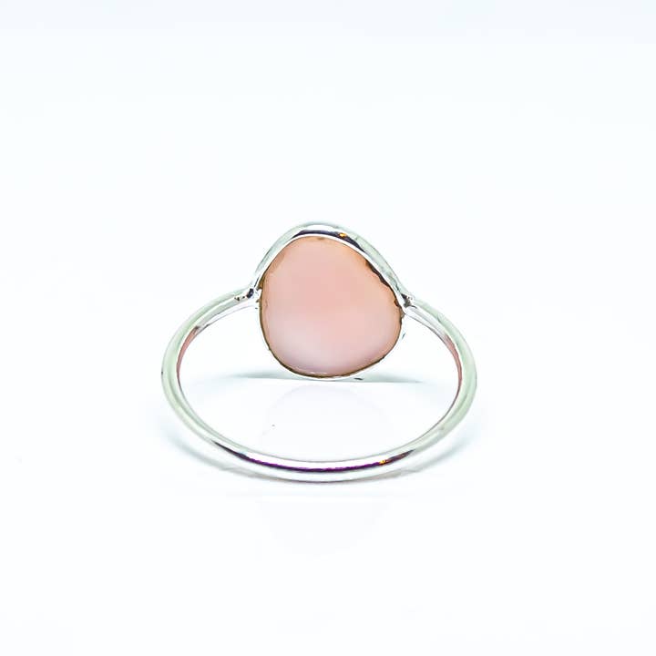 Quasar Gems USA - Wholesale Cocktail/statement ring - Pink Opal Ring Sterling Silver Faceted2