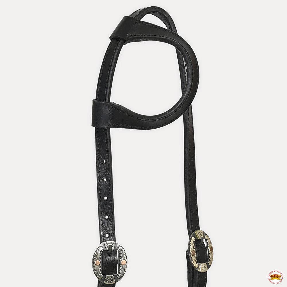 HILASON - Wholesale Horseback Riding Gear - Hilason Horse Genuine Leather One Ear Headstall Bridle GS Concho Black17