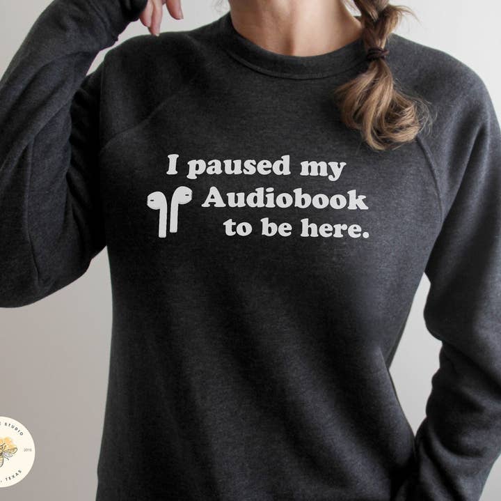 I Paused My Audiobook Unisex Raglan Crewneck Sweatshirt for wholesale by Keen Bee Studio