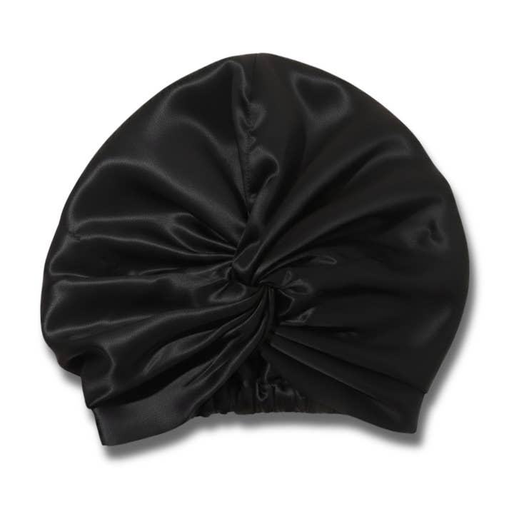 Organische Moerbeizijde Bonnet | Middernacht Zwart voor wholesale door Still Suain