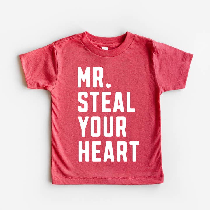 Benny & Ray Apparel - Wholesale Screen Printed T-Shirt - Kids - Mr Steal Your Heart Valentines Day Shirt Toddler and Youth4